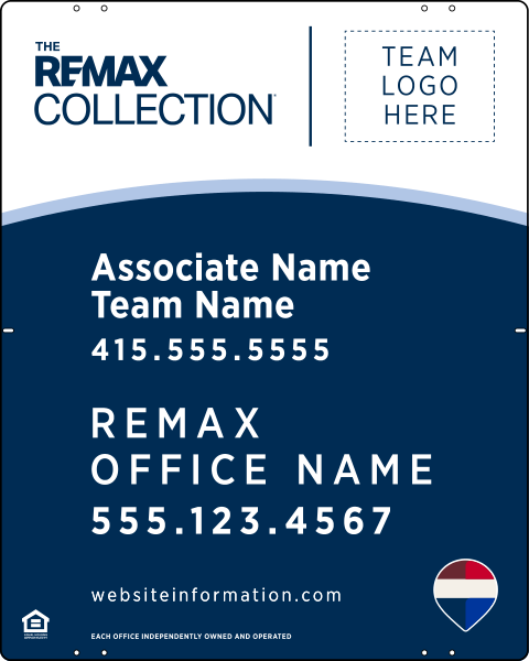 Collection Associate Name, Team w Logo Panel, 30h x 24w, .040 Aluminum